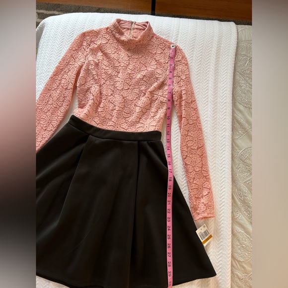 B Darlin Pink and Black Lace Valentine’s Cocktail Dress - Picture 3 of 9